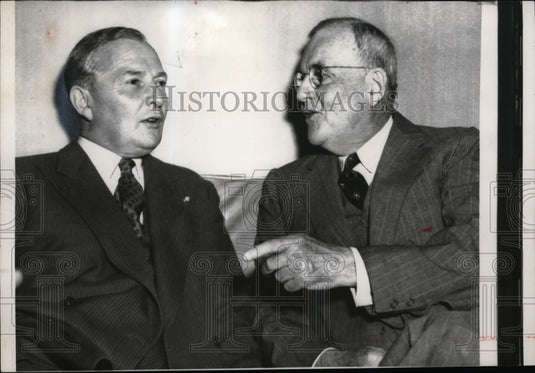 1957 Press Photo Selwyn Lloyd, John Foster Dulles in US Middle East Conference