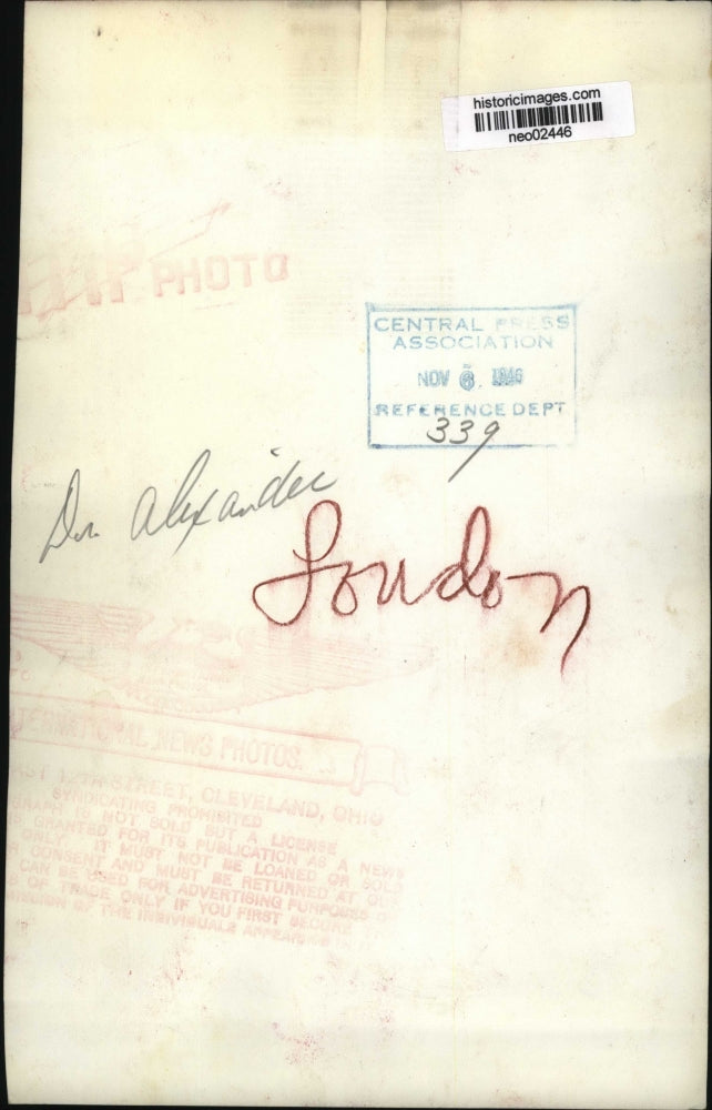 1946 Press Photo Dr. Alexander London - neo02446