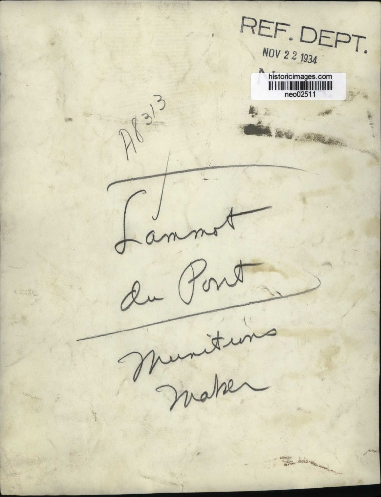 1934 Press Photo Lammot du Pont II, Chemist - neo02511