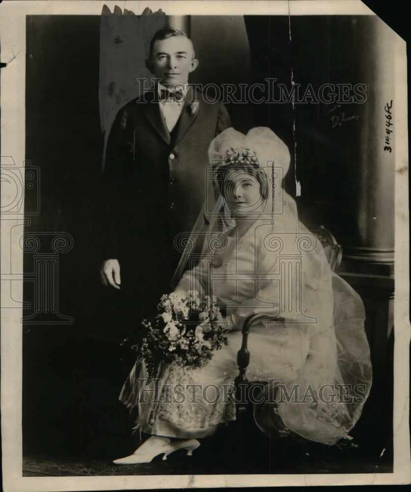 1922 Press Photo Wedding of Ney J. Ford & Wife of Murder Conspiracy - neo02542