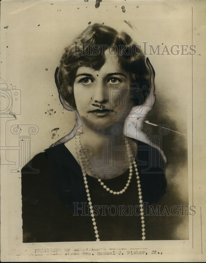 1930 Press Photo Mrs. Samuel J. Fisher Jr., President Asheville Junior League