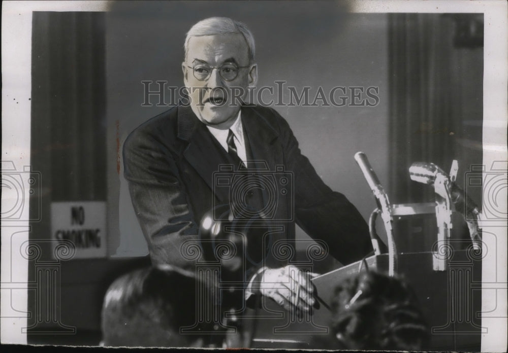 1956 Press Photo John Foster Dulles at News Conference, Washington, D.C.