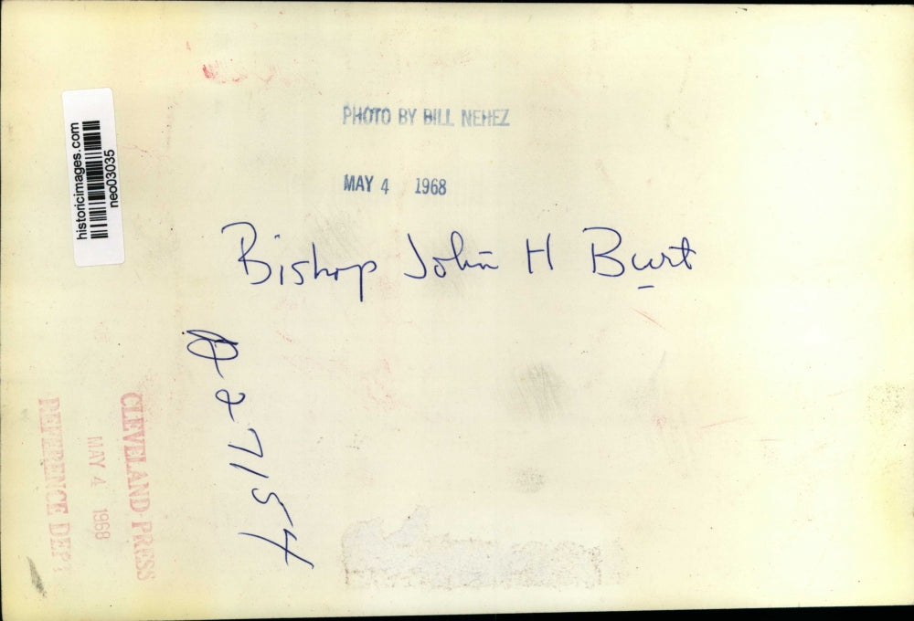 1968 Press Photo Bishop John H. Burt - neo03035