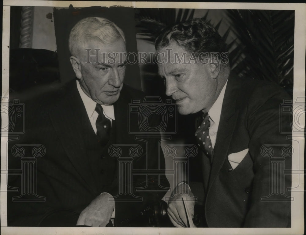 1938 Press Photo John Hamilton, Henry P. Fletcher at GOP Committee Meeting