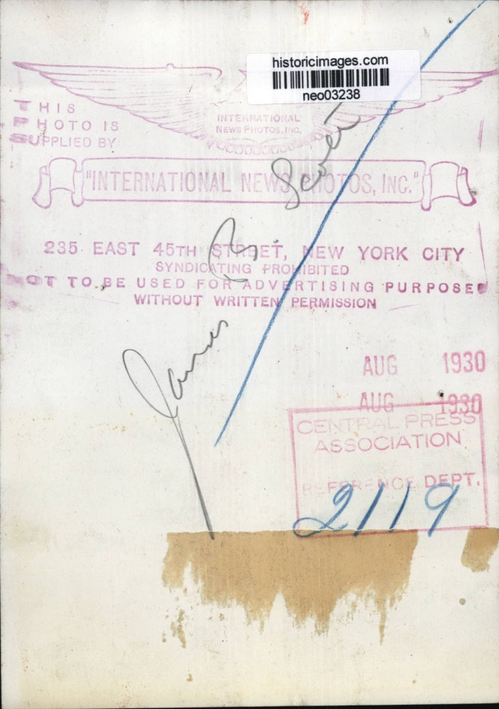 1930 Press Photo James B. Sever - neo03238