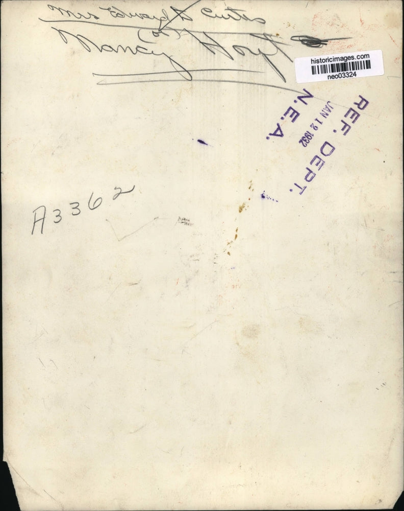 1932 Press Photo Nancy Hoyt, Wife of Edward D. Curtis - neo03324