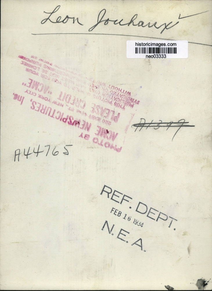 1934 Press Photo Leon Jouhaux - neo03333