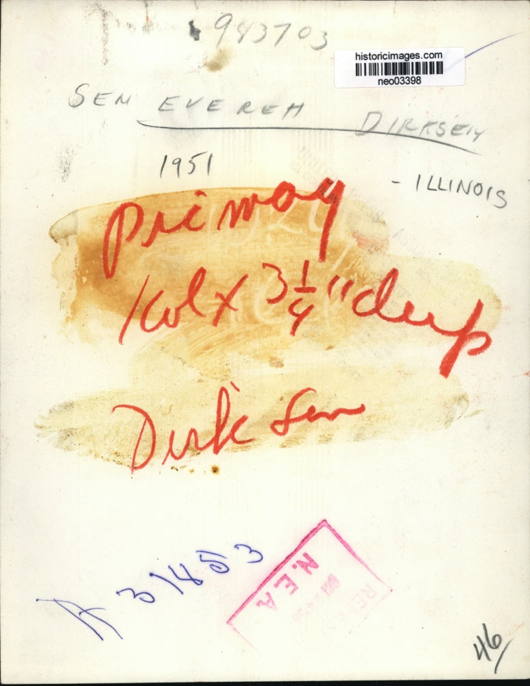 1951 Press Photo Senator Everett Dirksen - neo03398