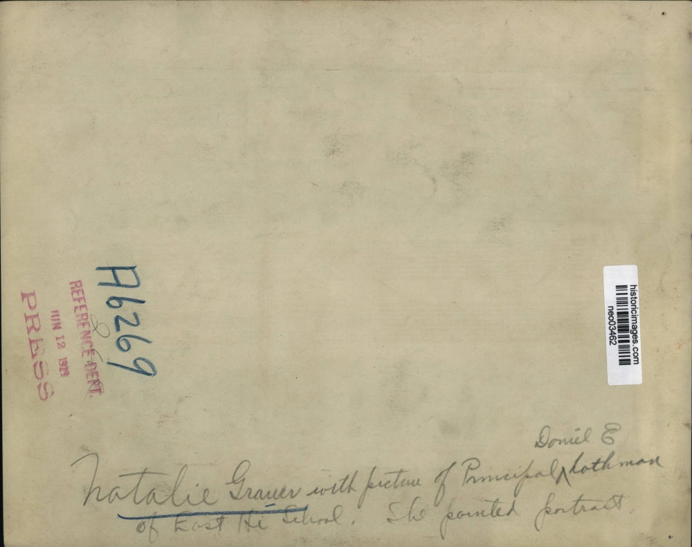 1929 Press Photo Natalie Grauer & Portrait Daniel E. Lothman of East High School