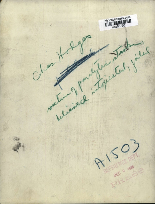 1933 Press Photo Chas Hodges Jailed for Intoxication, but Actually Had a Stroke