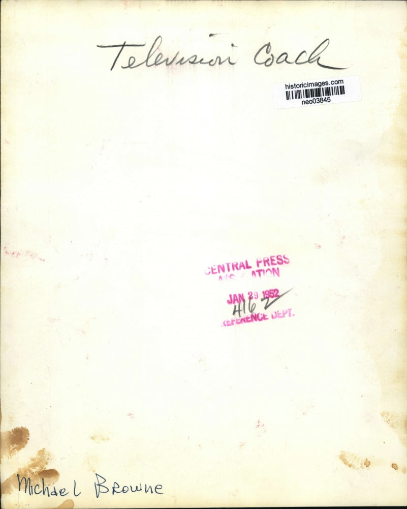 1952 Press Photo Michael Browne Television Coach - neo03845