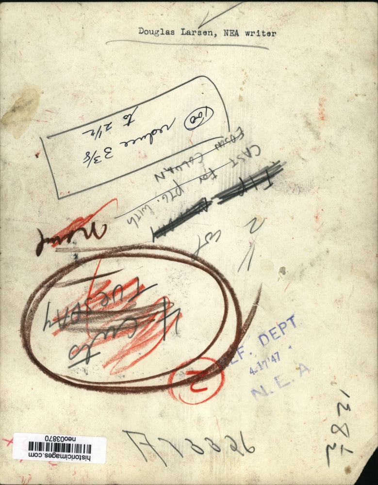 1947 Press Photo Douglas Larsen Newspaper Enterprise Association Writer