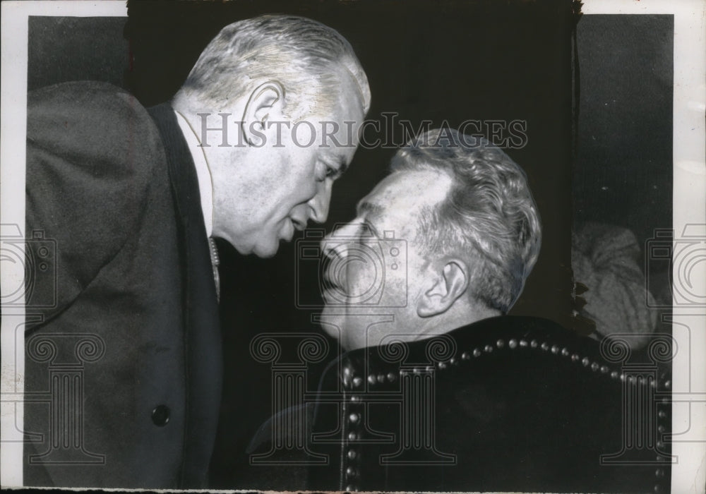 1956 Press Photo Senators Styles Bridges, Everett Dirksen Republican Policy Meet