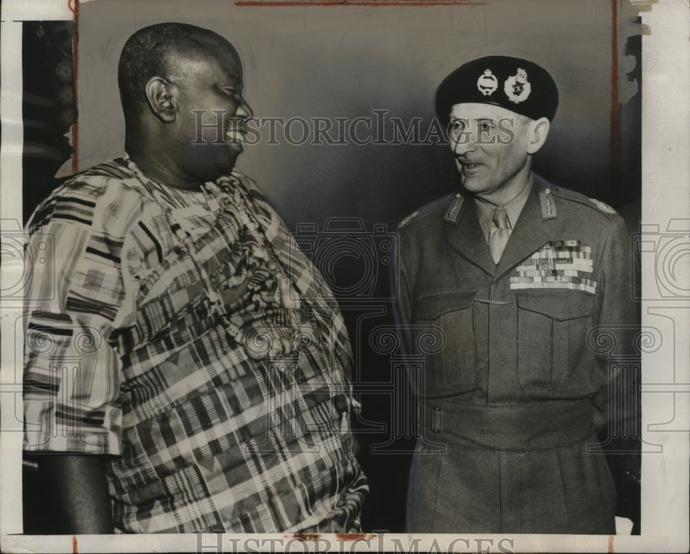 1948 Press Photo Viscount Montgomery, Nana Sir Tsibu Darku IX at Conference- Historic Images