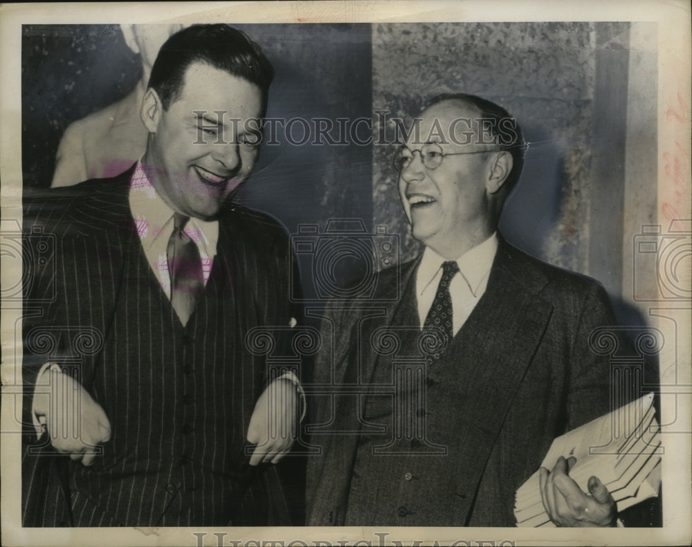 1948 Press Photo Henry Cabot Lodge, Robert Taft after Senate Amendment Vite