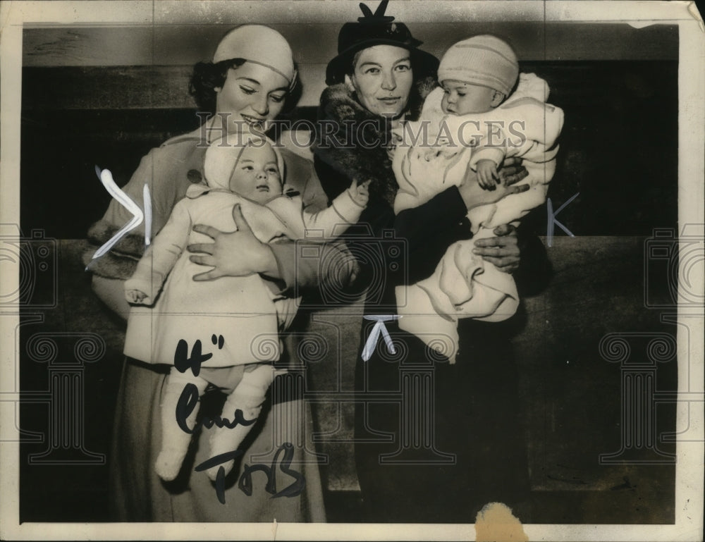 1955 Press Photo Mrs. Clinton Shaeffer, Patsy Glenora, Mrs. Lawrence Kidd & Dawn