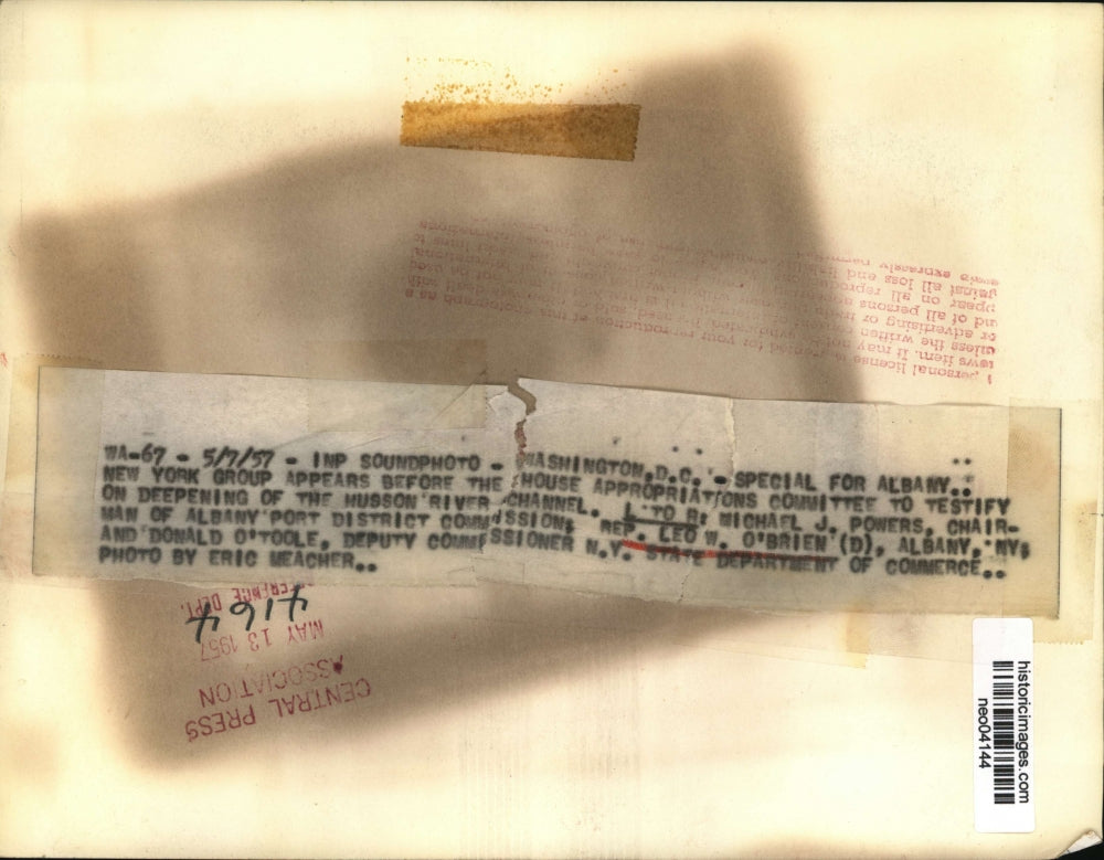 1957 Press Photo New York Group at Hudson River Channell Deepening Hearing