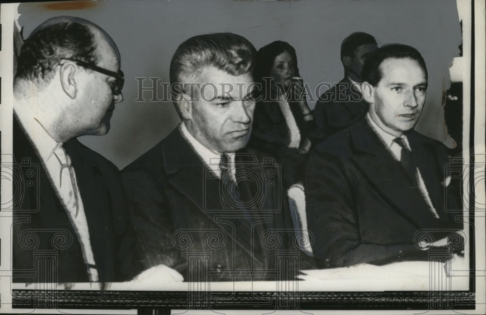 1958 Press Photo East-West nuclear conference James Wadsworth, Semyon Tsarapkin