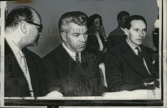 1958 Press Photo East-West nuclear conference James Wadsworth, Semyon Tsarapkin