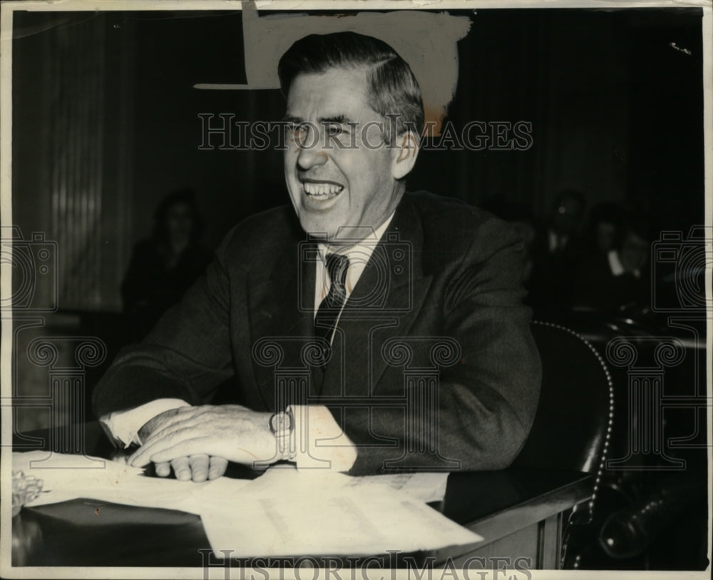 1938 Press Photo Henry Wallace at Senate Relief, Unemployment & Poverty Hearing