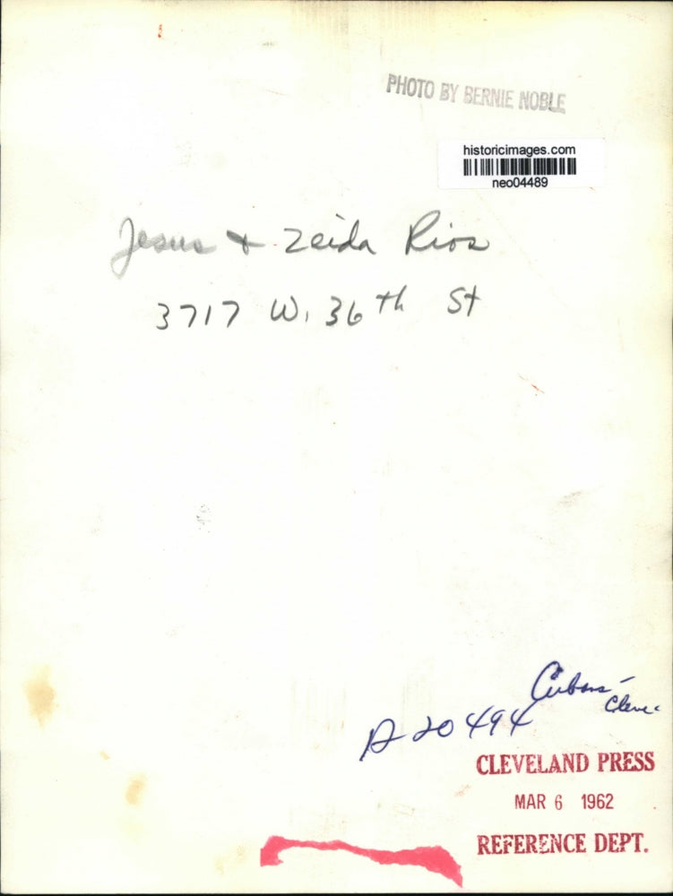 1962 Press Photo Jesus & Zeida Rios - neo04489