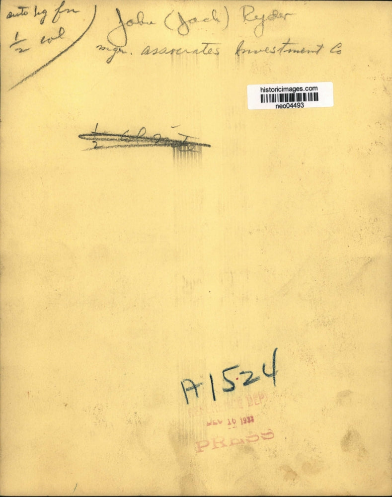 1932 Press Photo Jack Ryder Mgr. Associates Investment Co. - neo04493