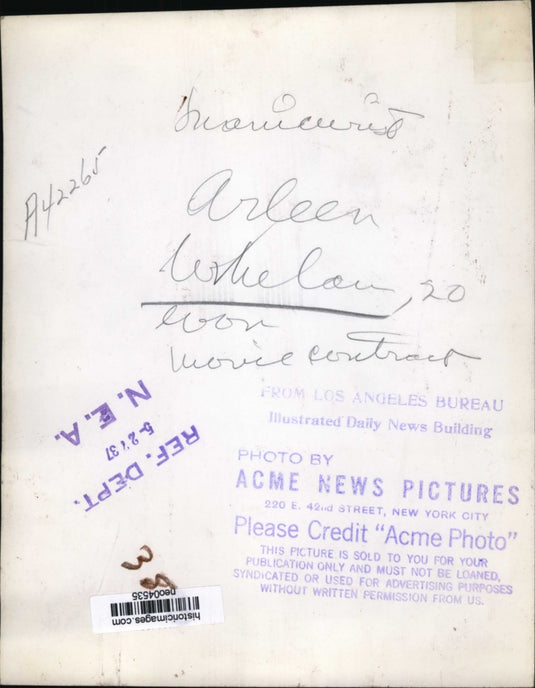 1937 Press Photo Manicurist Arleen Whelan, Won Movie Contract - neo04535