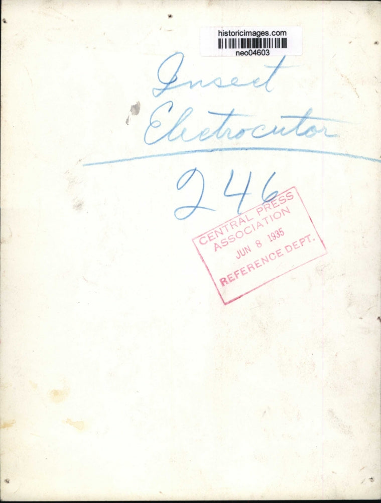 1935 Press Photo Insect Electrocutor - neo04603