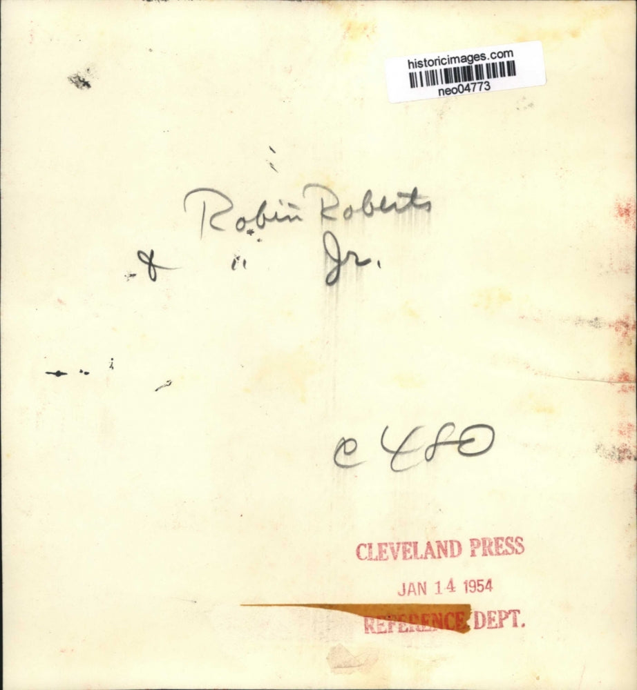 1954 Press Photo Robin Roberts & Son Robin Jr. - neo04773