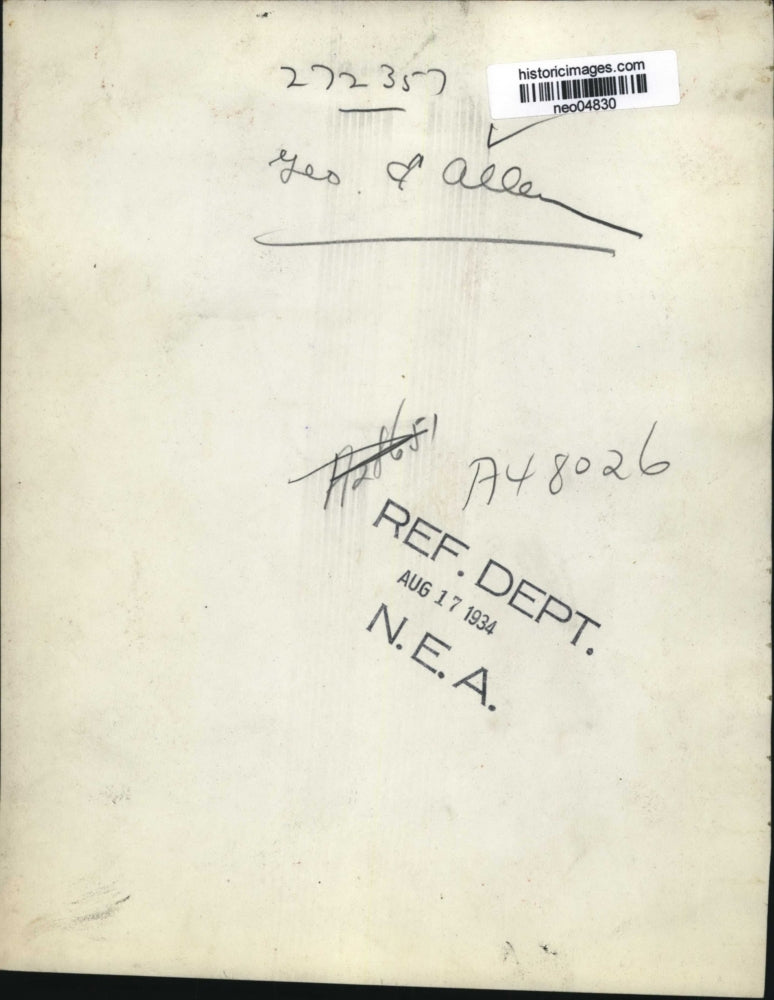 1934 Press Photo Geo Allen - neo04830