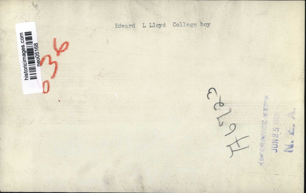 1925 Press Photo Edward Lloyd College boy - neo05168