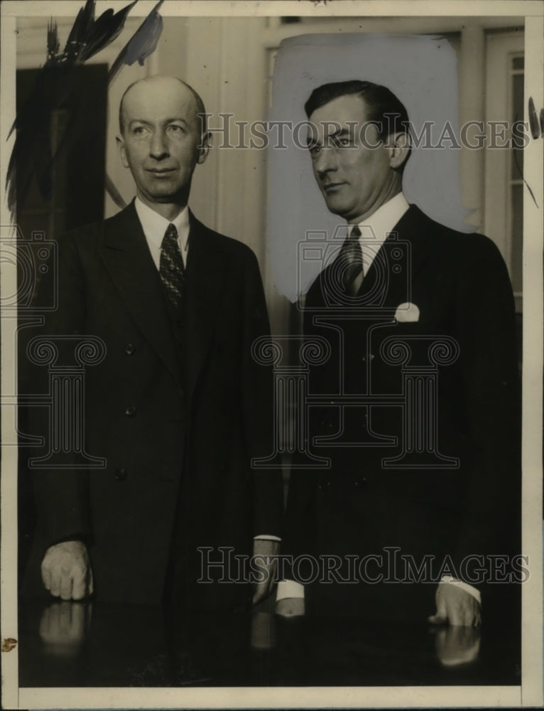 1927 Press Photo Mayor James Walker Police Commissioner & Joseph Warren