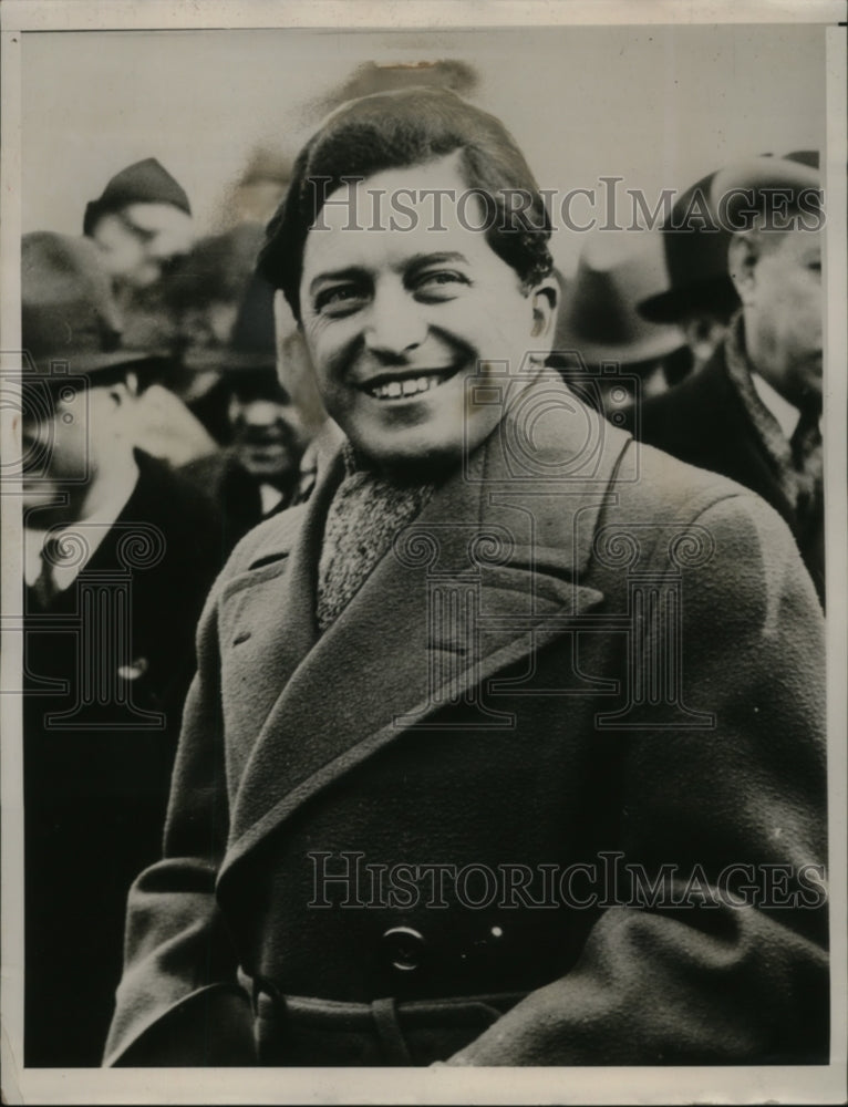 1935 Press Photo Captain Ivan Poderjay Arriving in New York - neo05248