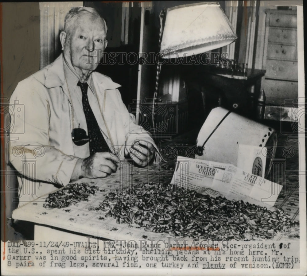 1949 Press Photo John Carver Former Vice-President of U.S. on 81st Birthday