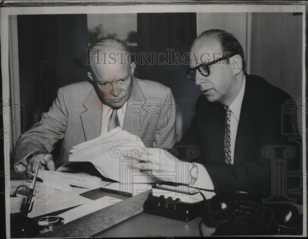 1953 Press Photo President Eisenhower & Herbert Brownell at Lowry Air Force Base