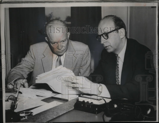 1953 Press Photo President Eisenhower & Herbert Brownell at Lowry Air Force Base