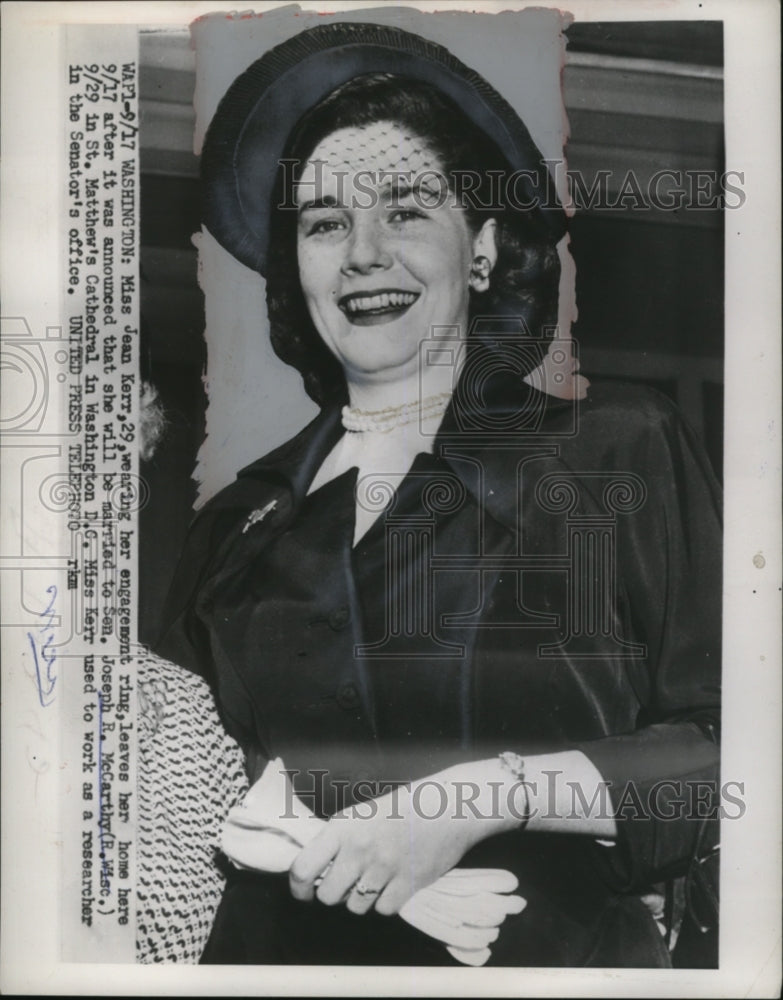 Load image into Gallery viewer, 1953 Press Photo Jean Jerr engaged to wed Sen. Joseph R. McCarthy - neo05722
