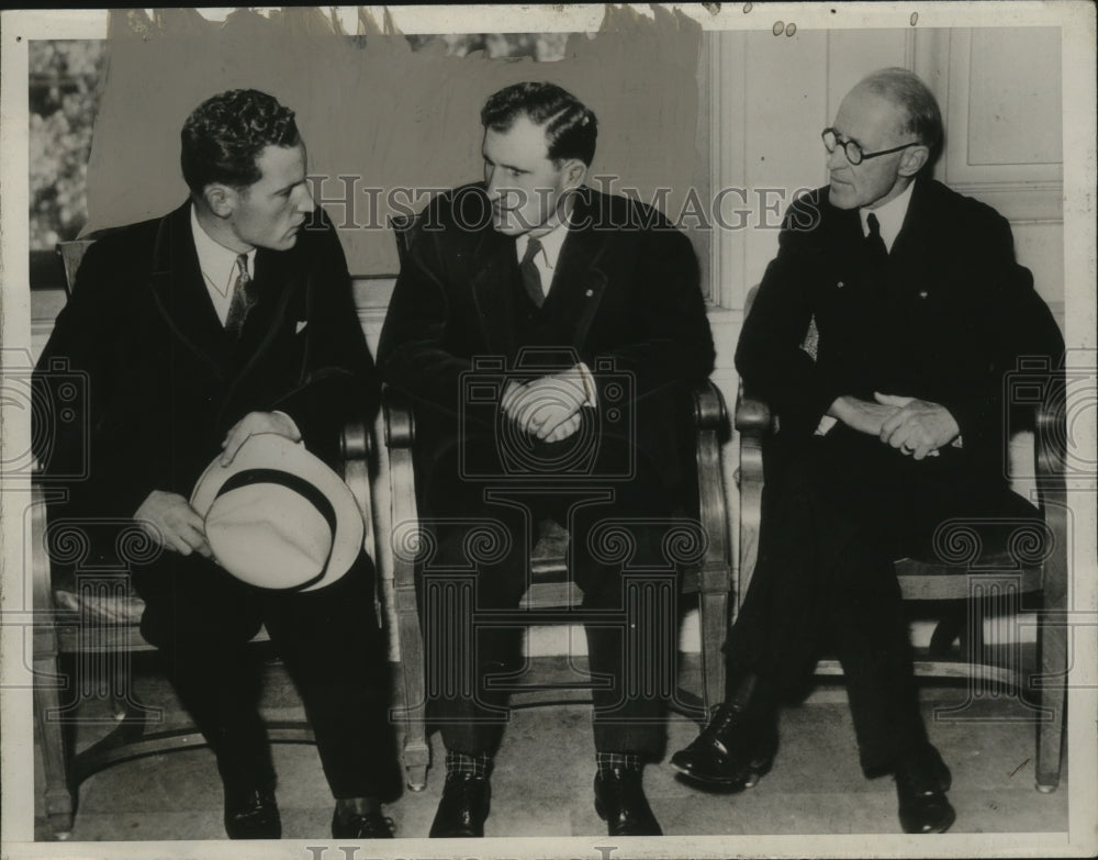 1934 Press Photo Norma Doke, Judson Doke & Dr. Charles Doke Woodland CA Court