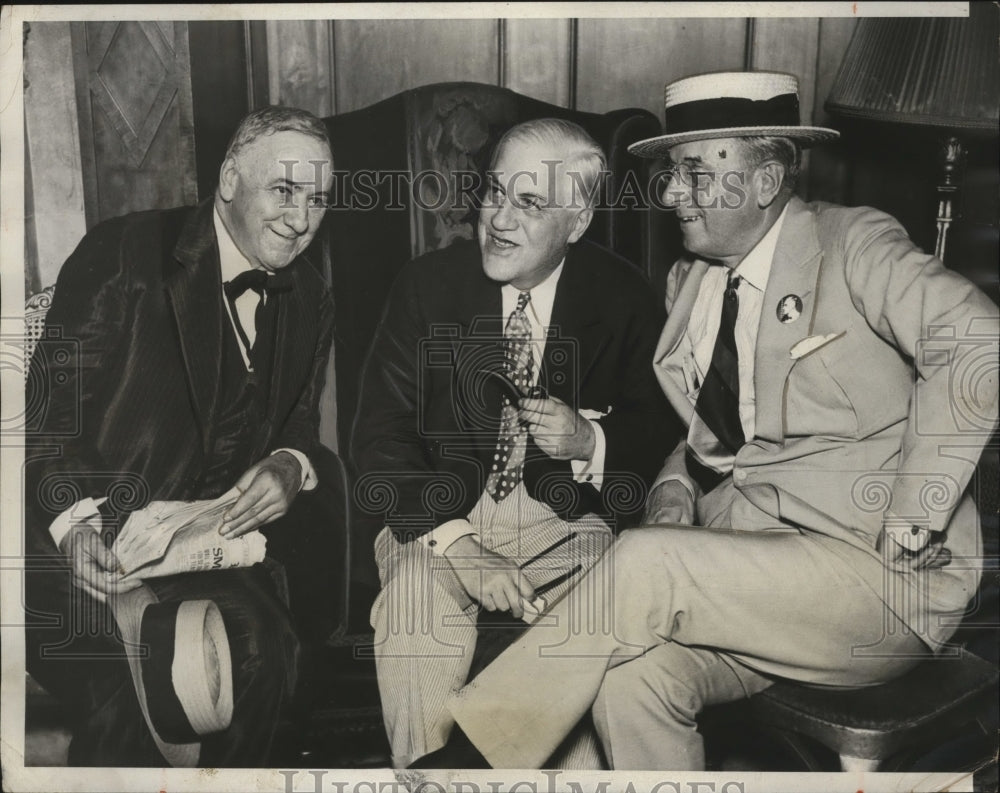 1932 Press Photo Josephus Daniels, Mitchell Palmer, Homer Cummings at Congress