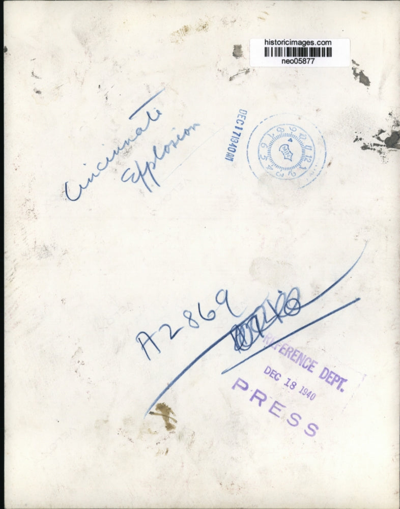 1940 Press Photo Cincinnati Explosion - neo05877