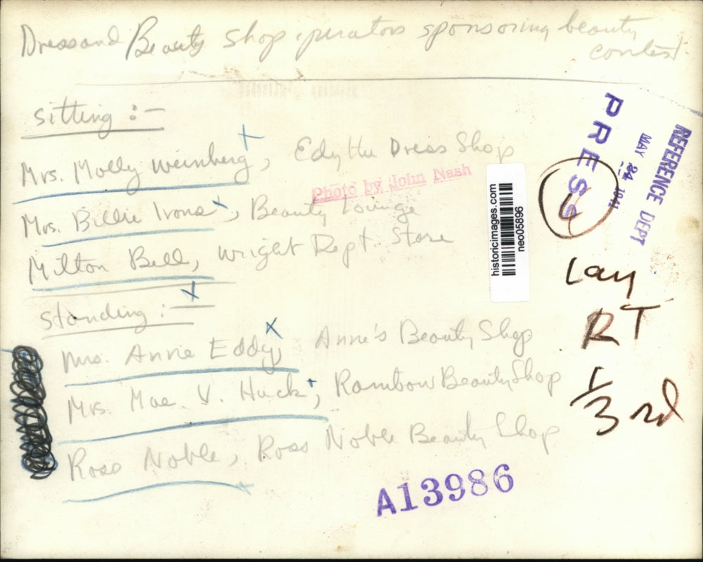 1941 Press Photo Dress & Beauty Shop Operators Sponsoring Contest - neo05896