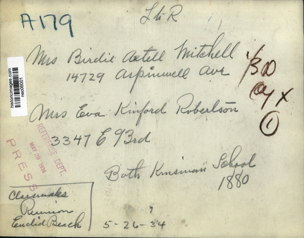 1934 Press Photo Birdie Axtell Mitchell & Eva Kinford Robertson, Kinsman School