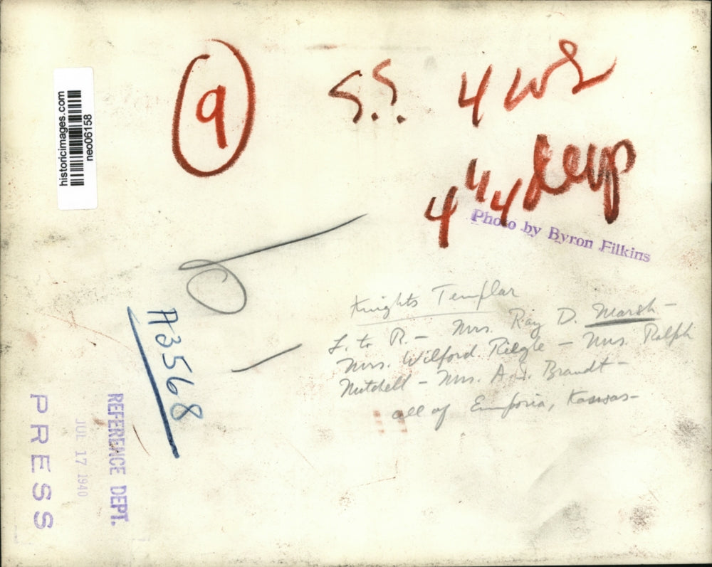 1940 Press Photo Knights Templar Members of Emporia, Kansas - neo06158