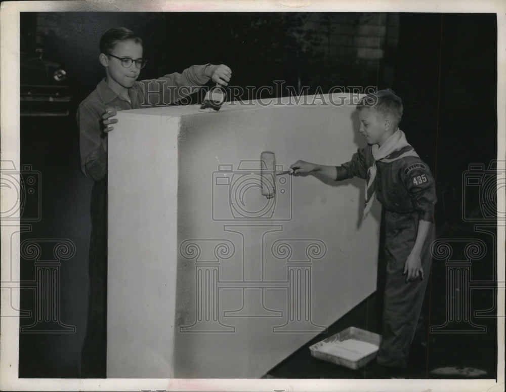1958 Press Photo Larry Wright, Stephen Henderson Members boy scout troop 435