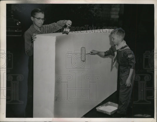 1958 Press Photo Larry Wright, Stephen Henderson Members boy scout troop 435