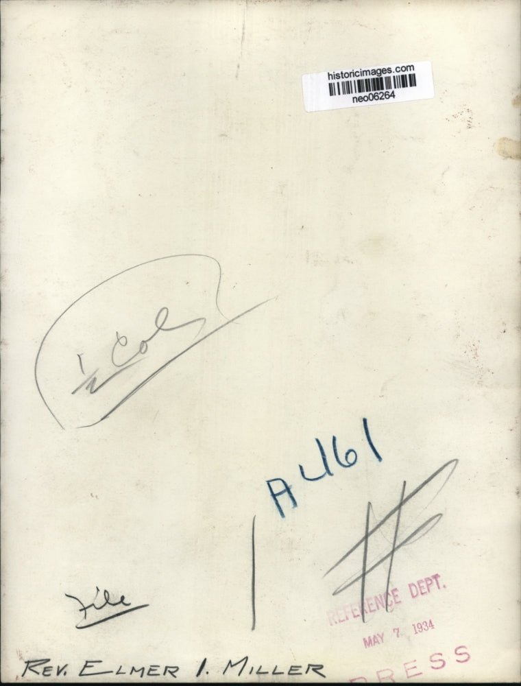 1934 Press Photo Reverend Elmer I. Miller - neo06264