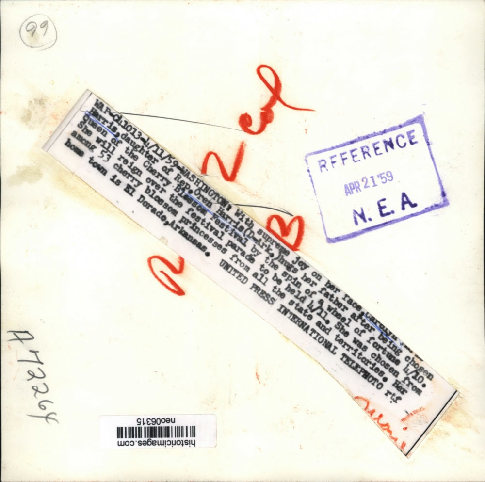 1959 Press Photo Carolyn Harris daughter of Rep. Oren Harris Queen of Festival