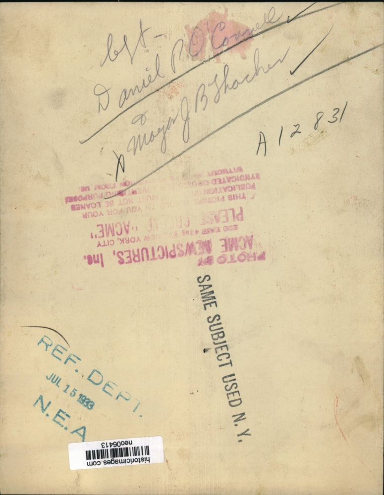 1933 Press Photo Daniel O'Connor, Mayor J.B. Thacker - neo06413