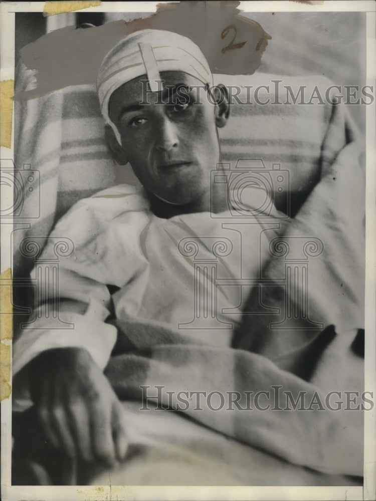 1934 Press Photo Homer Tomblin, Bullet Wound Healed with Henry Hatfield Surgery