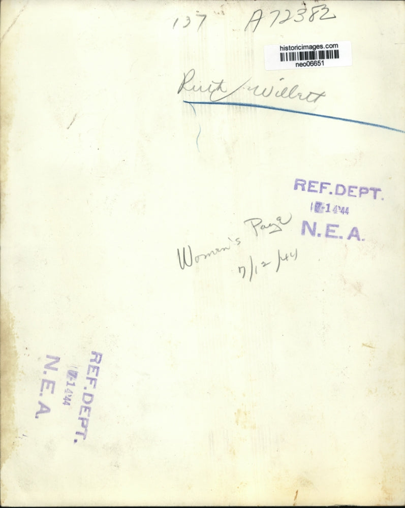 1944 Press Photo Ruth Willett - neo06651